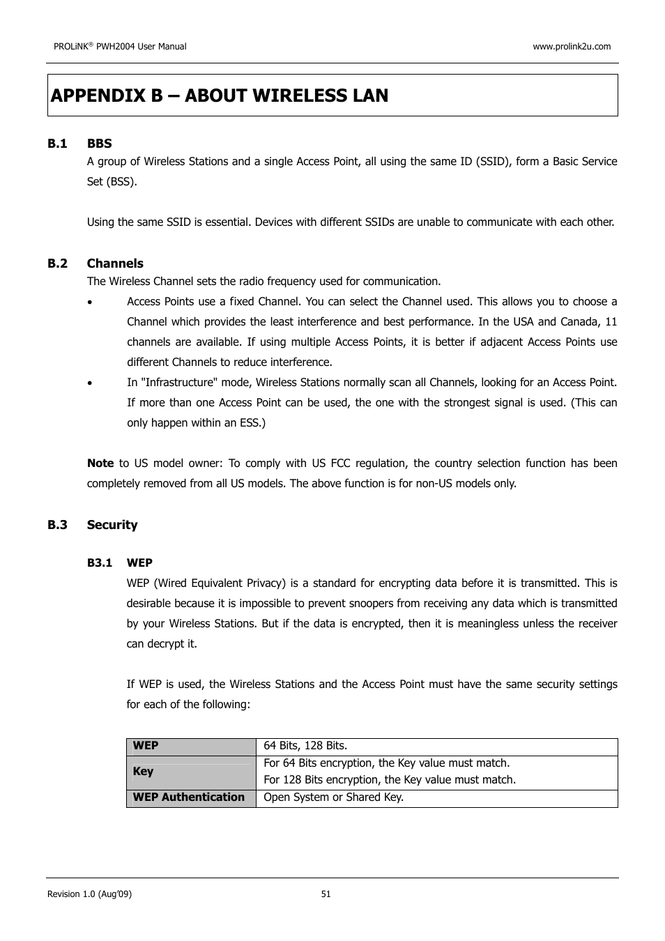 Appendix b – about wireless lan | PROLiNK PWH2004 User Manual User Manual | Page 53 / 57