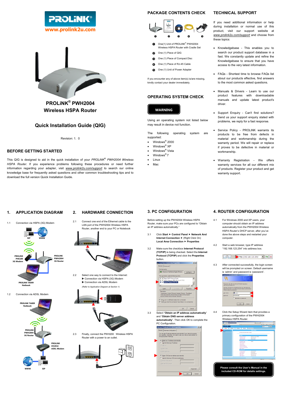 PROLiNK PWH2004 Quick Installation Guide User Manual | 1 page