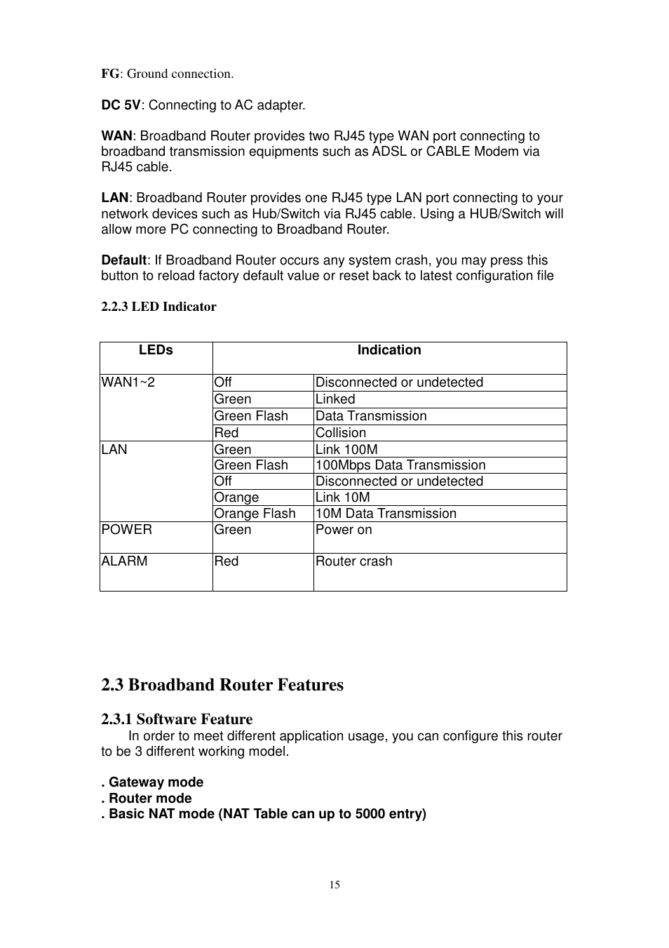 3 broadband router features | PROLiNK MH8241 User Manual | Page 15 / 107