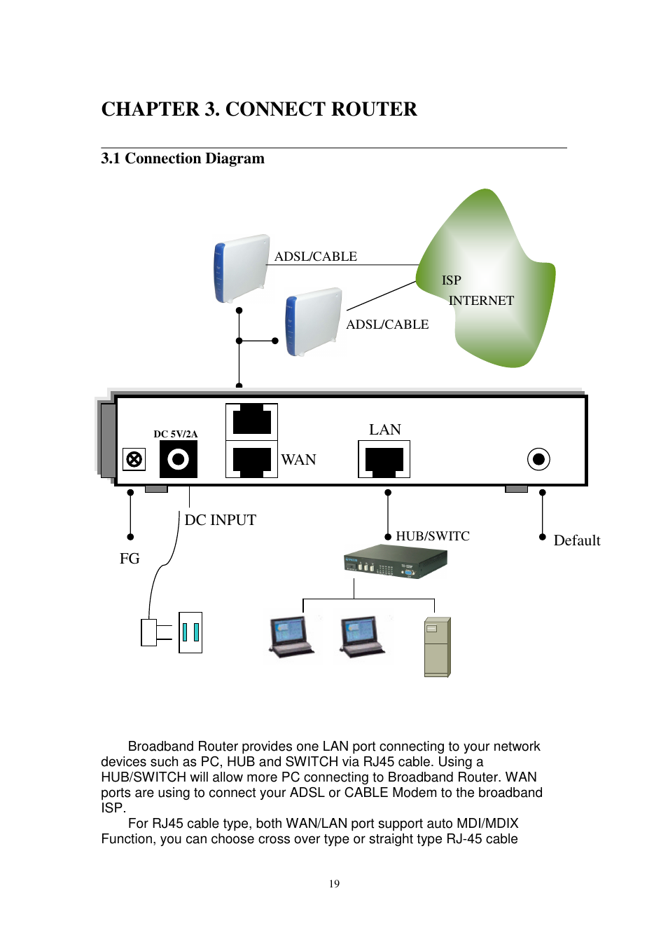 Chapter 3. connect router | PROLiNK MH8241 User Manual | Page 19 / 107