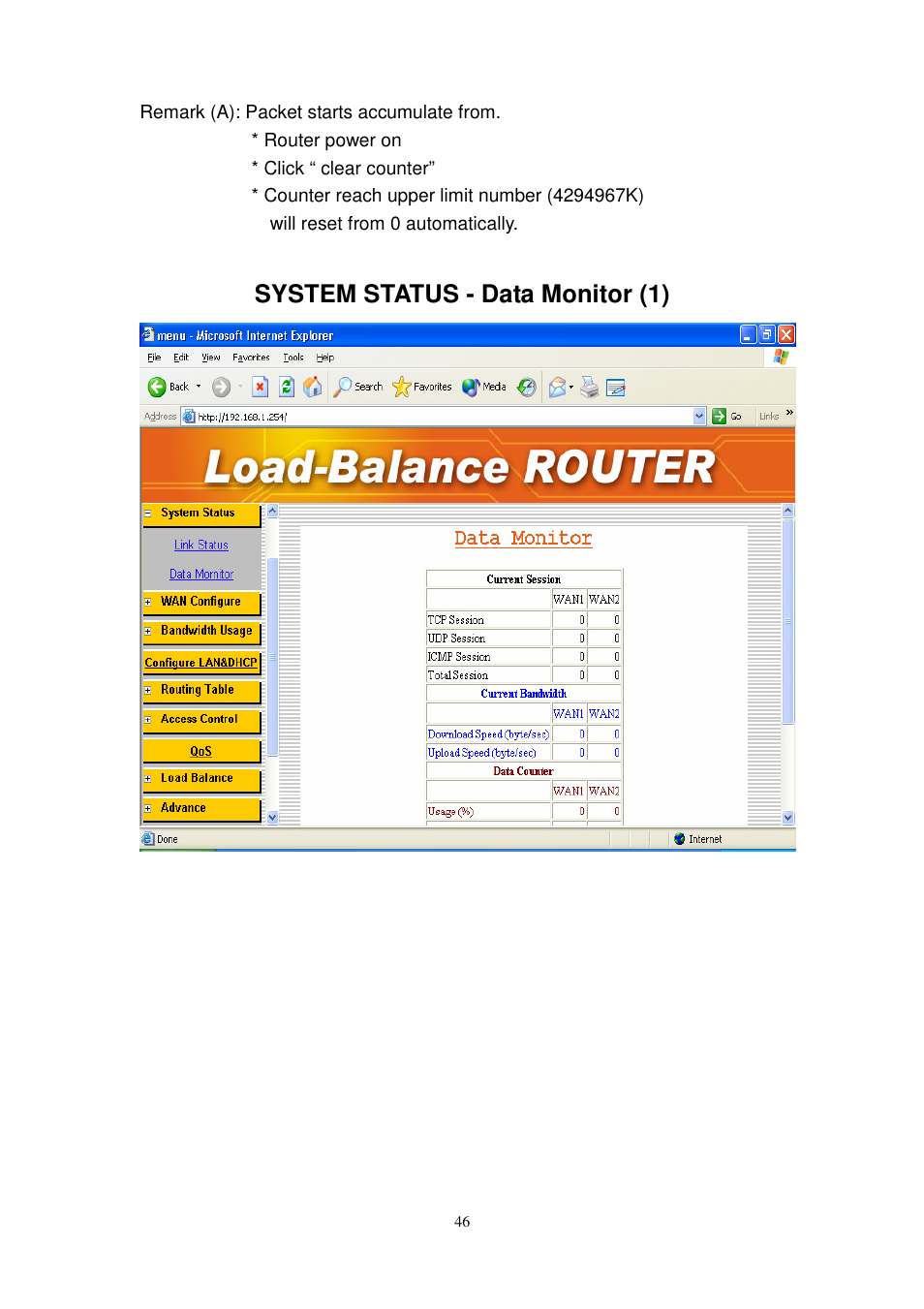 System status - data monitor (1) | PROLiNK MH8241 User Manual | Page 46 / 107