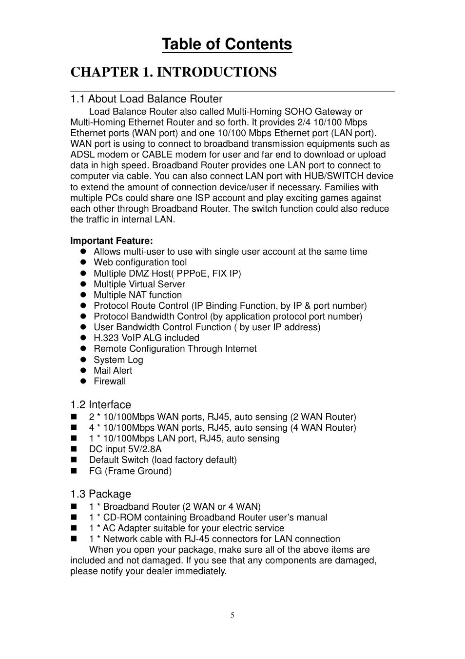 PROLiNK MH8241 User Manual | Page 5 / 107