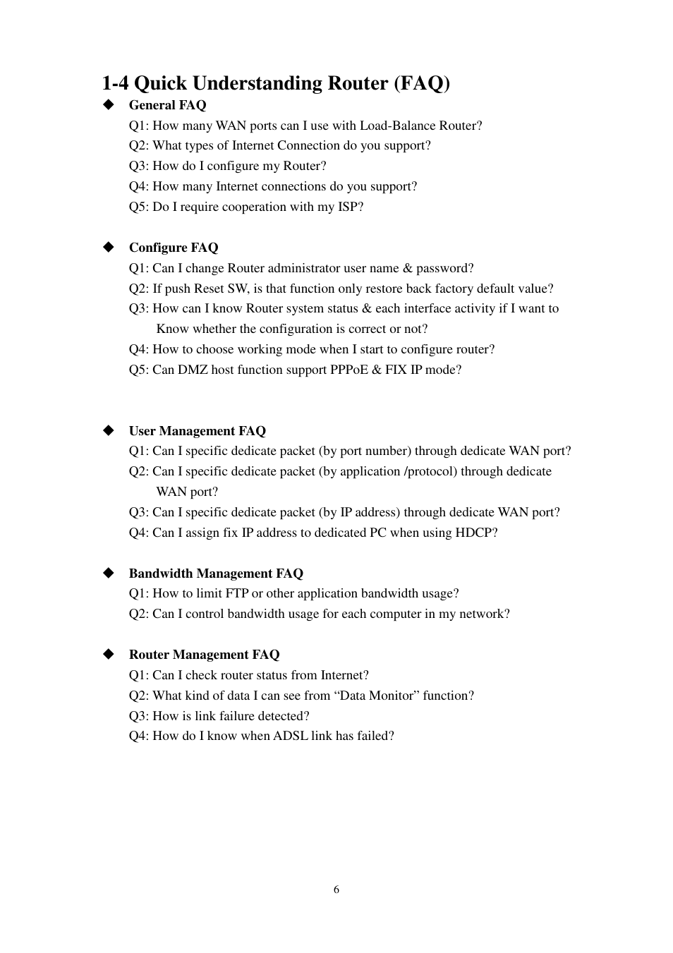 4 quick understanding router (faq) | PROLiNK MH8241 User Manual | Page 6 / 107