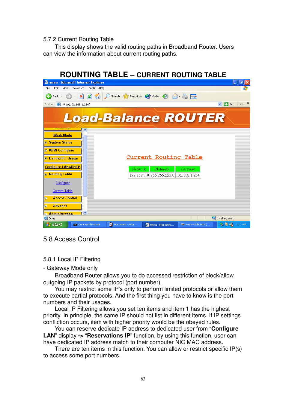 Rounting table | PROLiNK MH8241 User Manual | Page 63 / 107