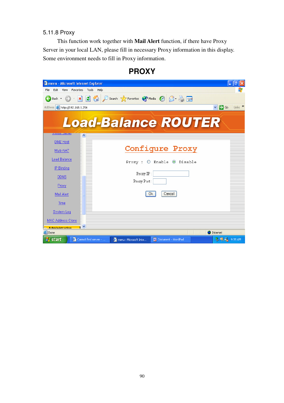 Proxy | PROLiNK MH8241 User Manual | Page 90 / 107