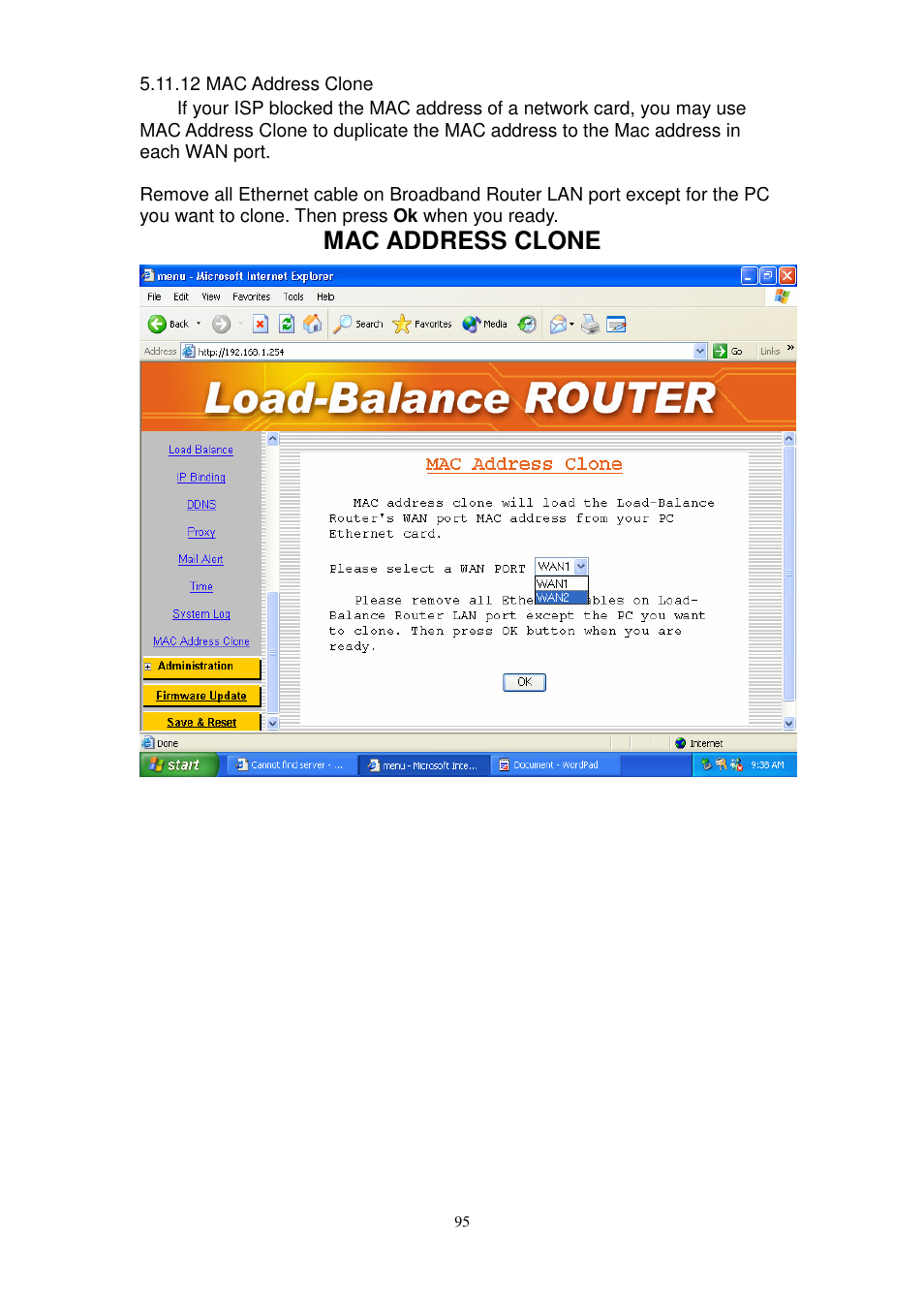 Mac address clone | PROLiNK MH8241 User Manual | Page 95 / 107