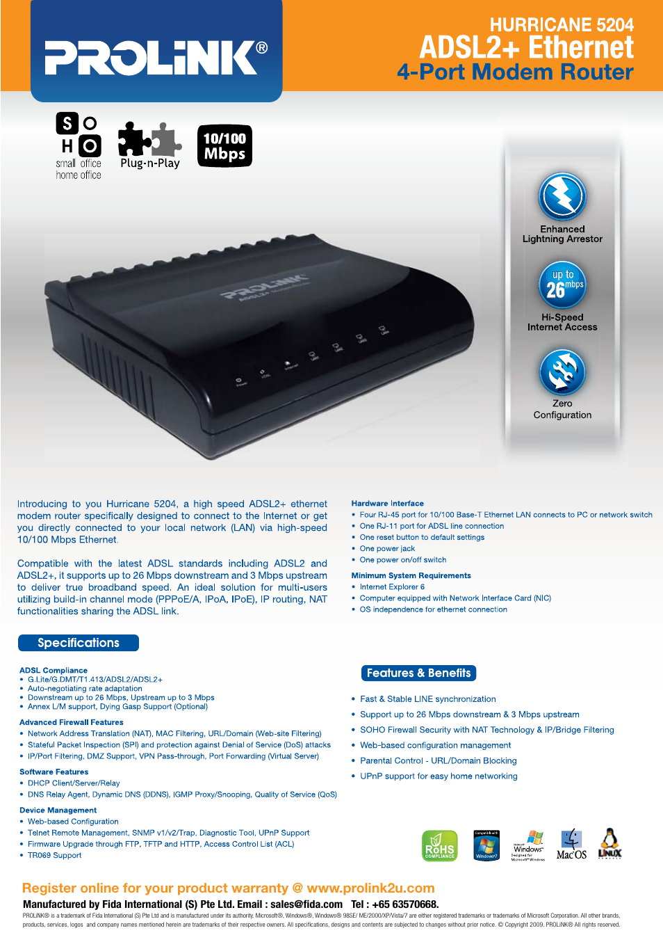 PROLiNK H5204 User Manual | 1 page