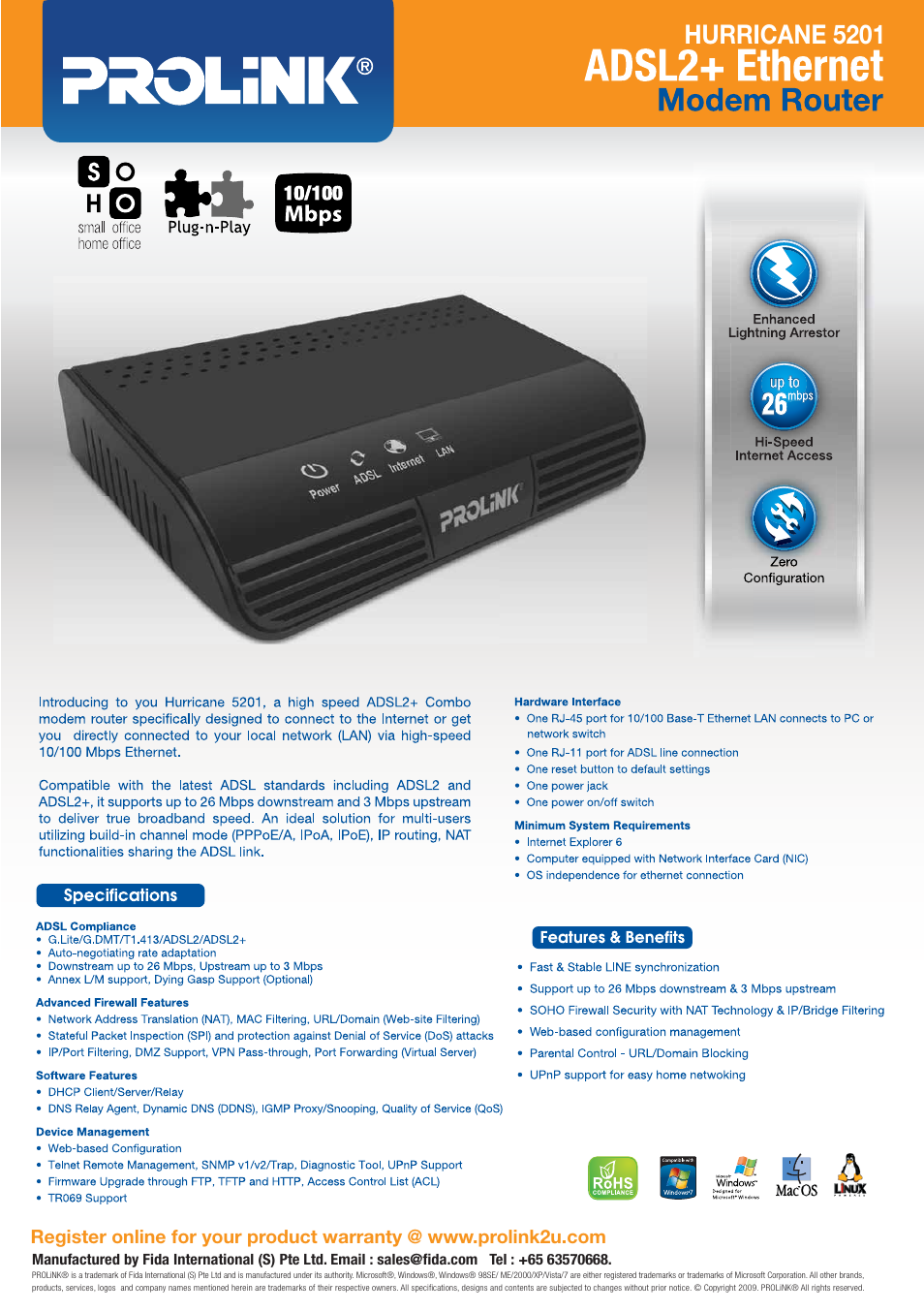 PROLiNK H5201 User Manual | 1 page