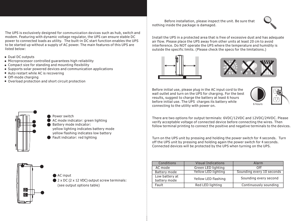 PROLiNK PDC50 50W DC UPS User Manual | 2 pages