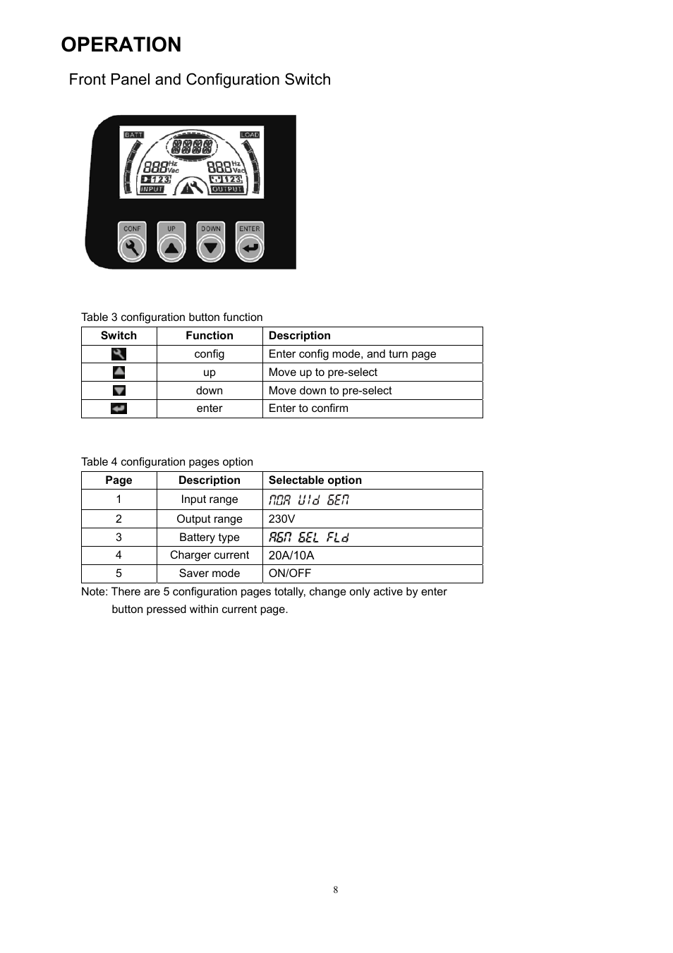 Operation, Front panel and configuration switch | PROLiNK IPS3000 User Manual | Page 10 / 20