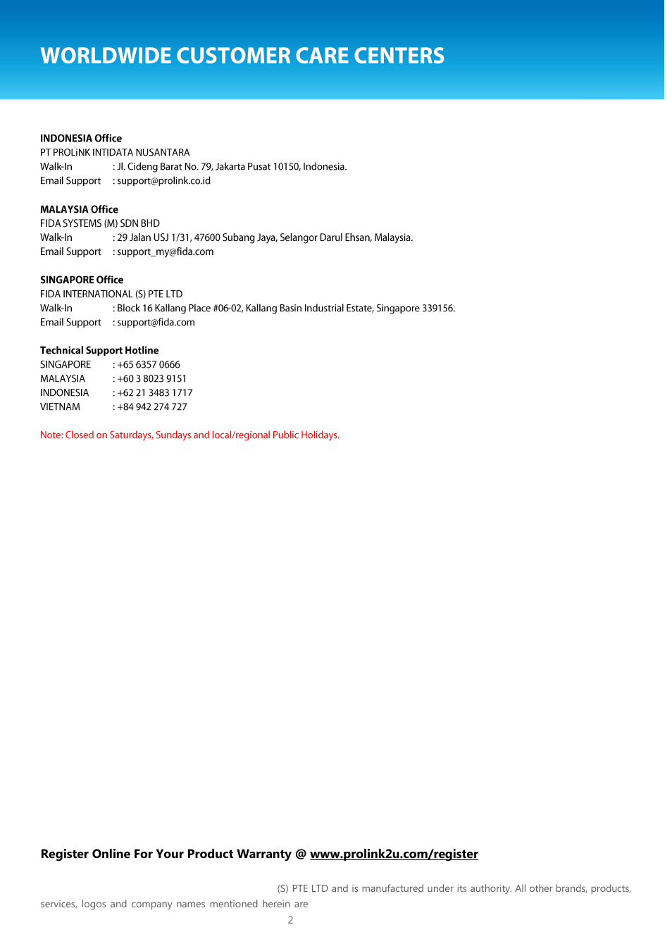 PROLiNK IPS3000 User Manual | Page 20 / 20