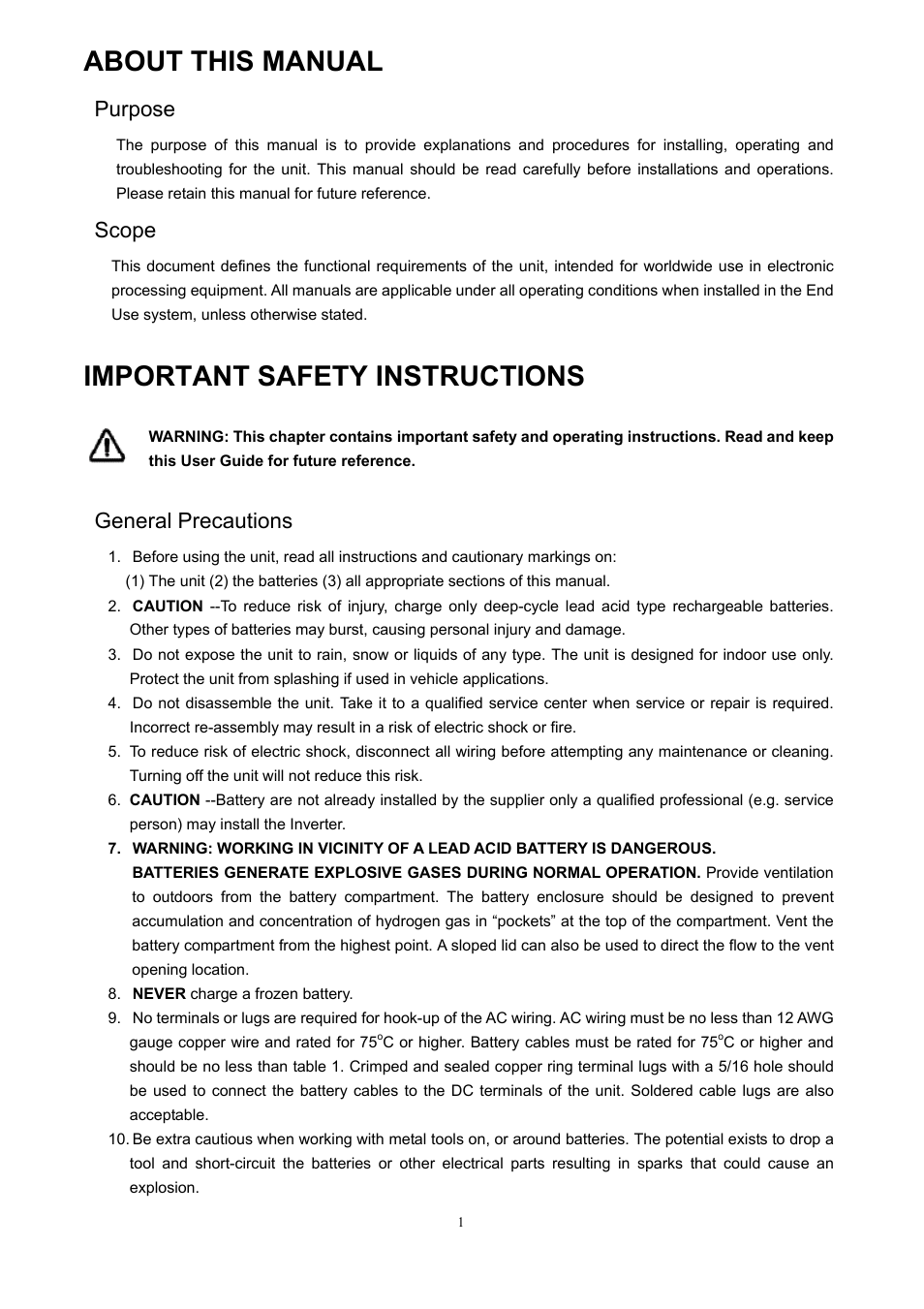 About this manual, Important safety instructions, Purpose | Scope, General precautions | PROLiNK IPS3000 User Manual | Page 3 / 20