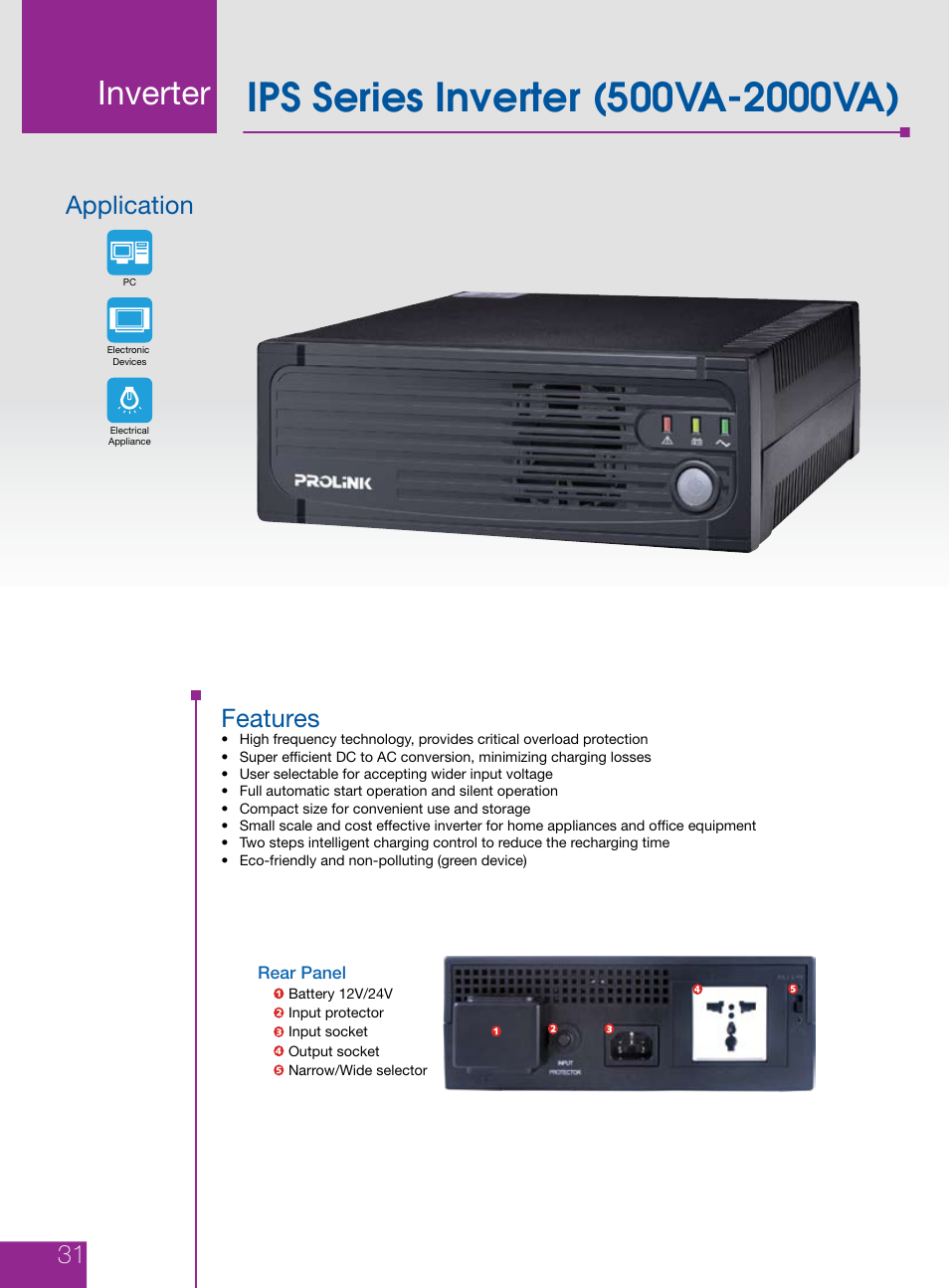 PROLiNK IPS Series Inverter User Manual | 2 pages