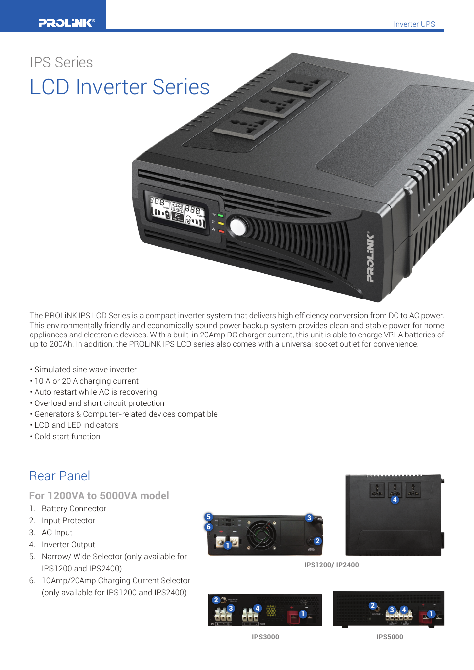 PROLiNK LCD Inverter Series User Manual | 2 pages