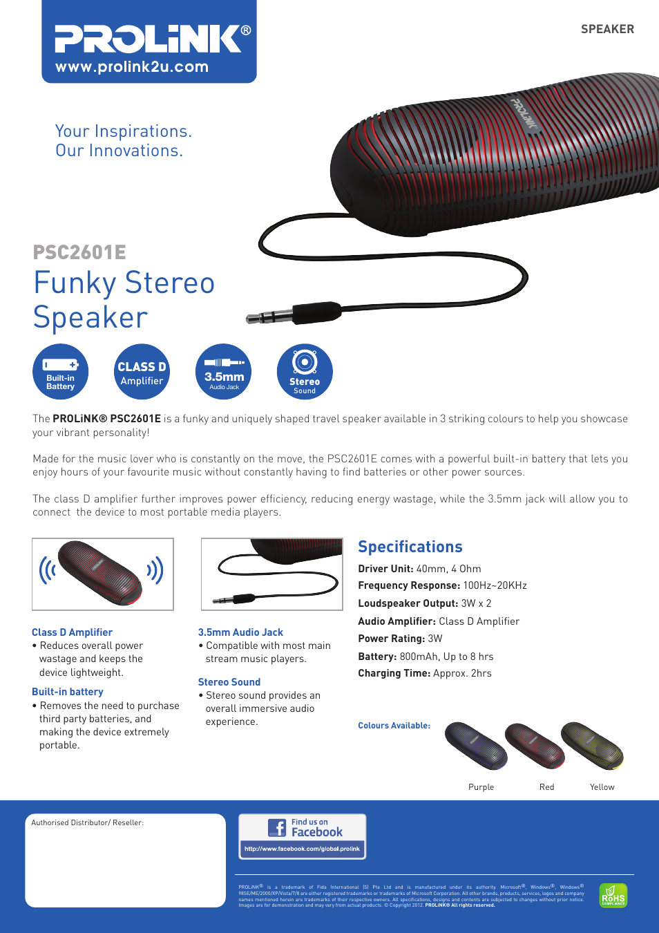 PROLiNK PSC2601E User Manual | 1 page