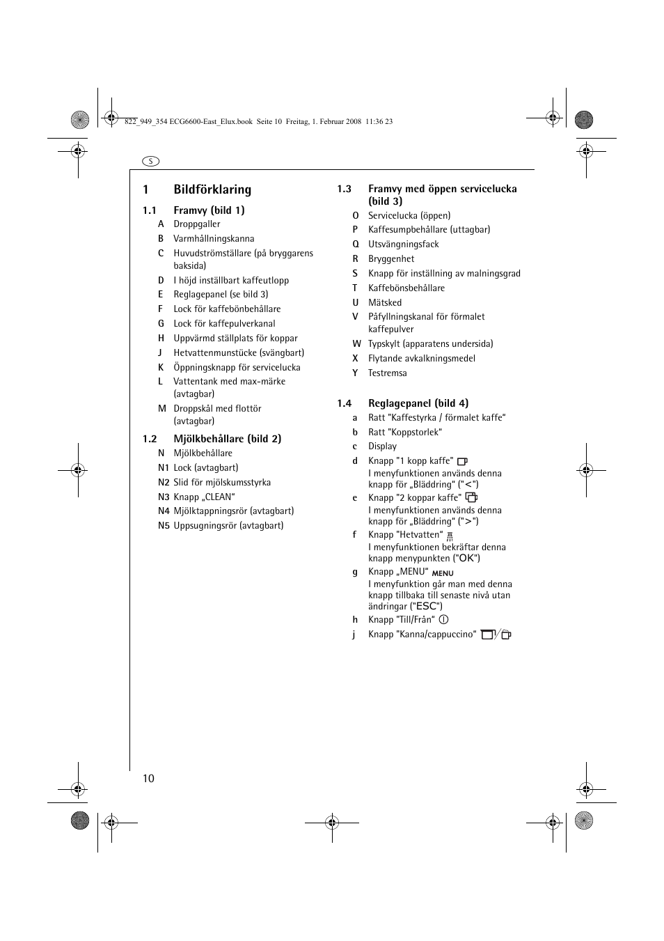 1bildförklaring | Electrolux ECG6600 User Manual | Page 10 / 616