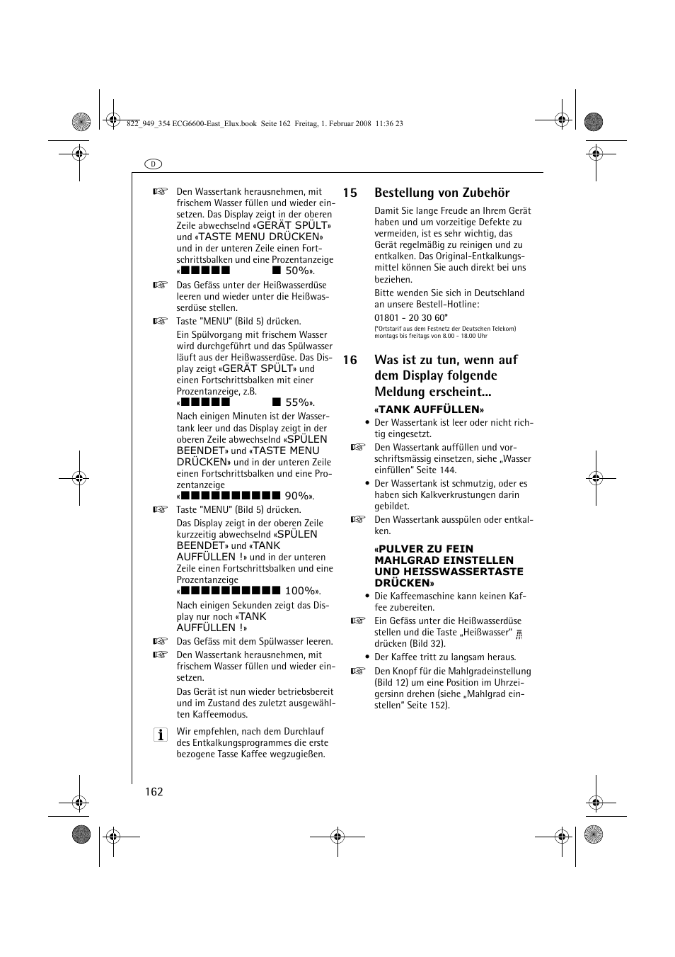 15 bestellung von zubehör | Electrolux ECG6600 User Manual | Page 162 / 616