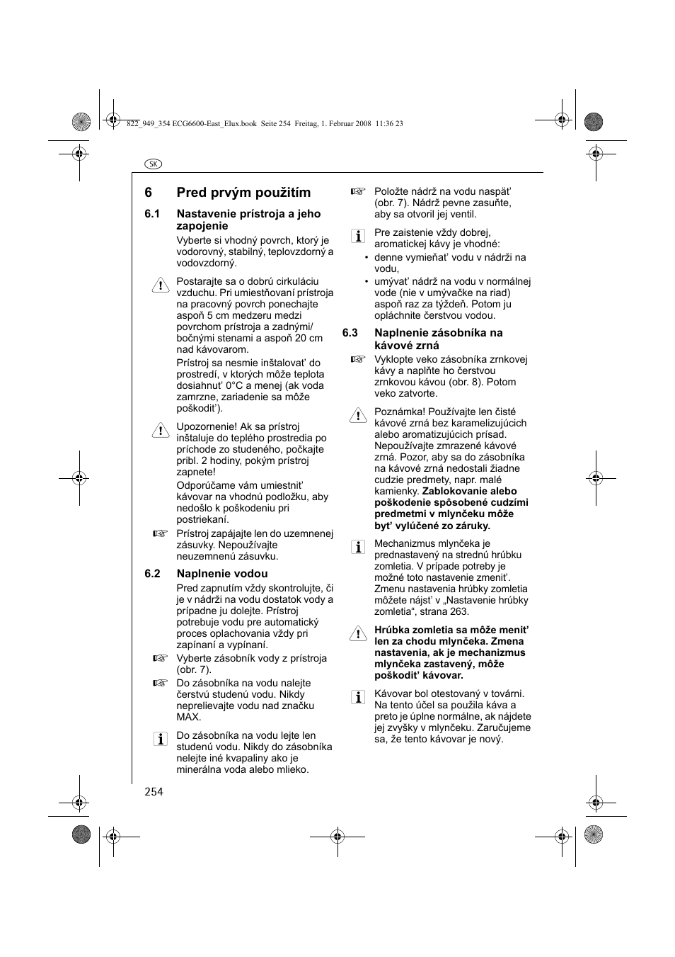 6pred prvým použitím | Electrolux ECG6600 User Manual | Page 254 / 616