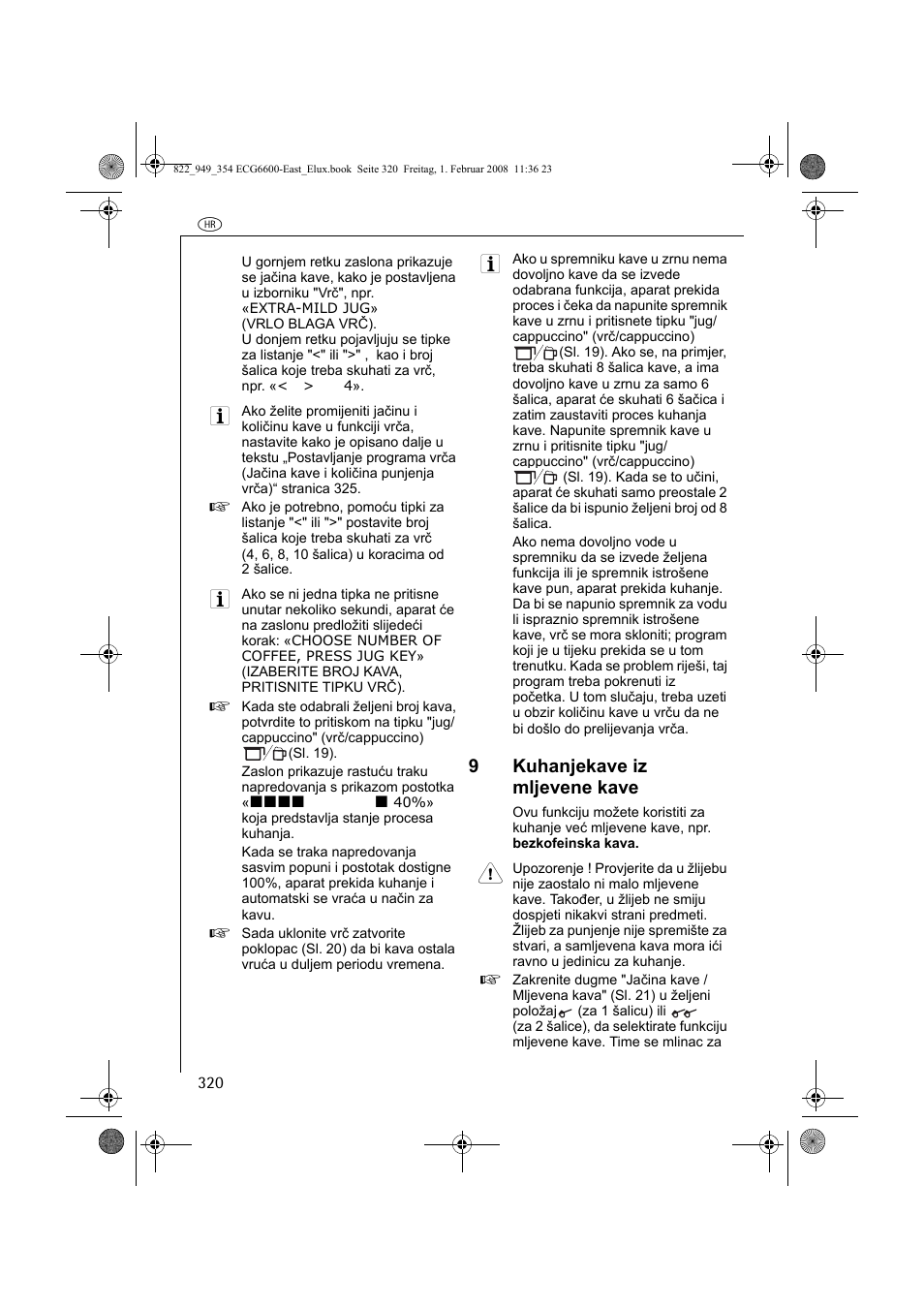 9kuhanjekave iz mljevene kave | Electrolux ECG6600 User Manual | Page 320 / 616