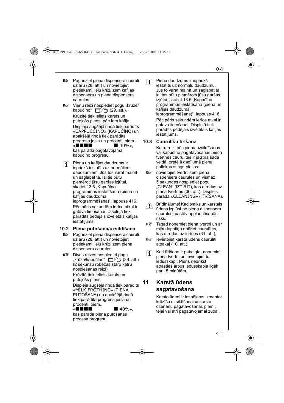 11 karstā ūdens sagatavošana | Electrolux ECG6600 User Manual | Page 411 / 616