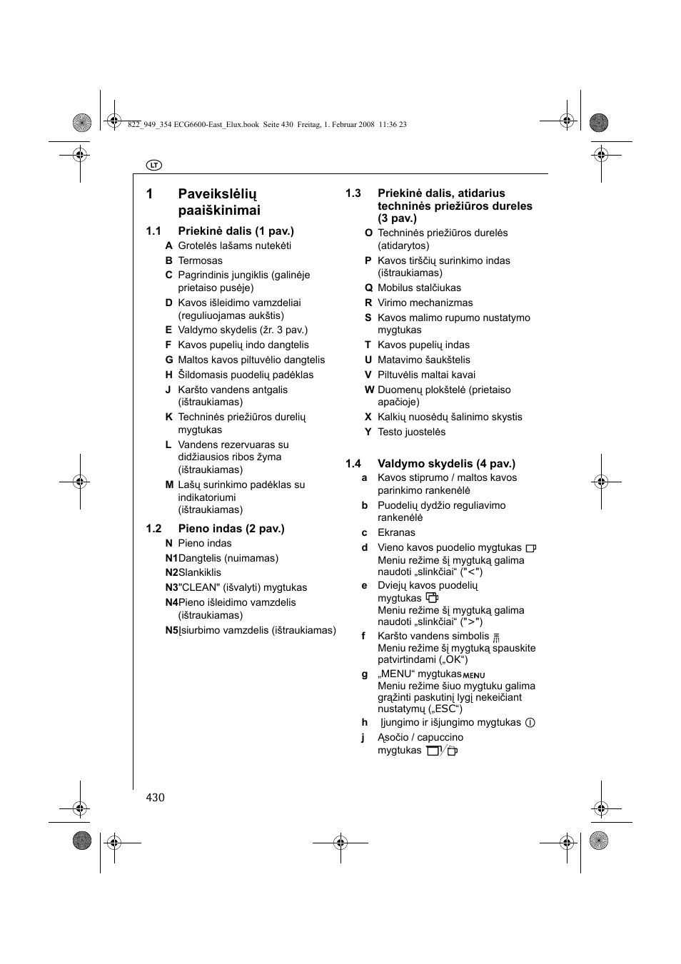 1paveikslėlių paaiškinimai | Electrolux ECG6600 User Manual | Page 430 / 616