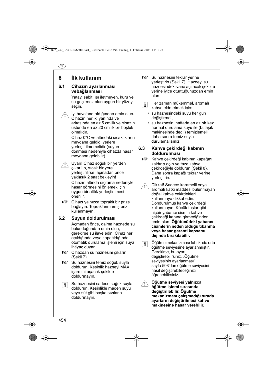 6ilk kullanım | Electrolux ECG6600 User Manual | Page 494 / 616