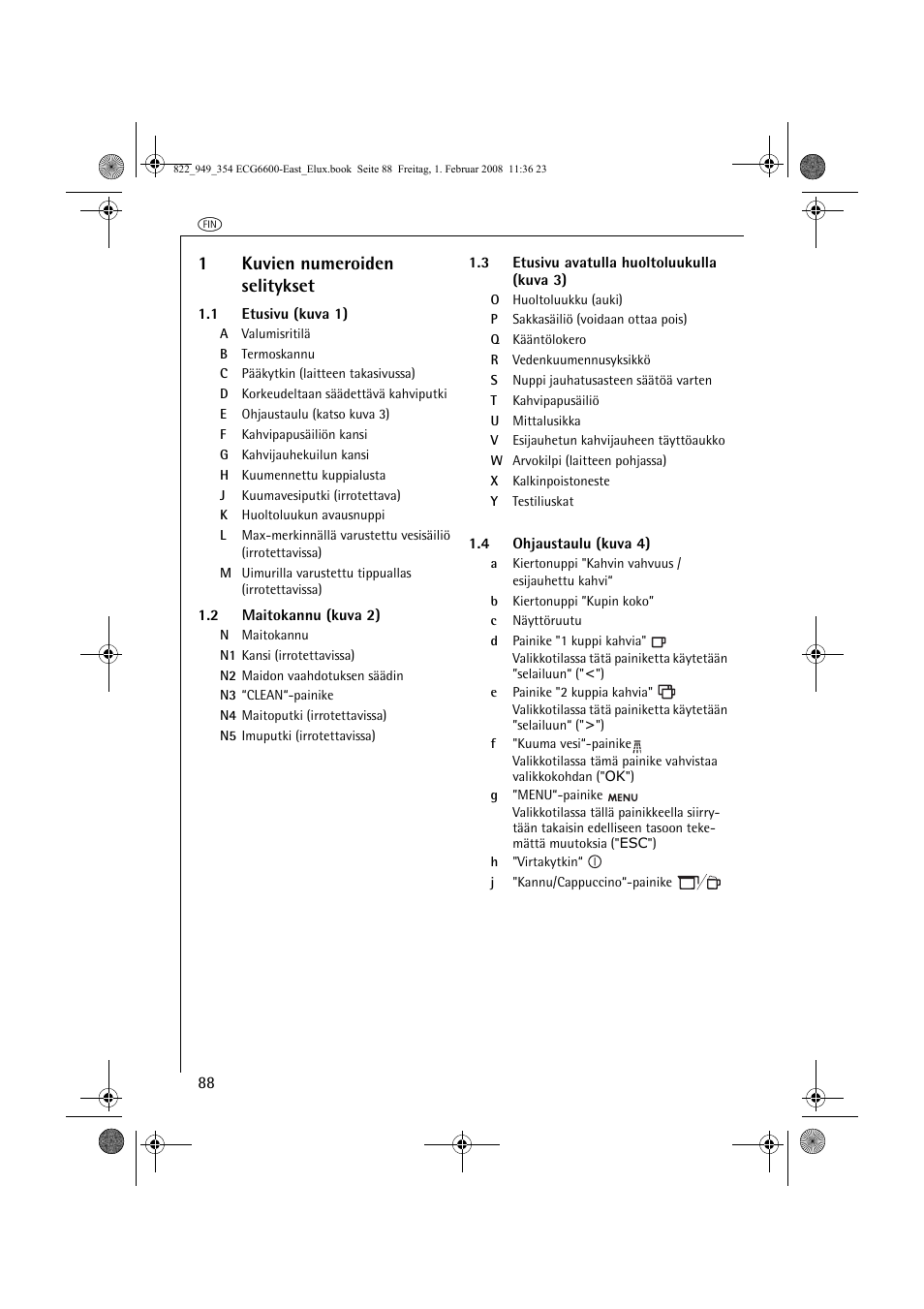 1kuvien numeroiden selitykset | Electrolux ECG6600 User Manual | Page 88 / 616