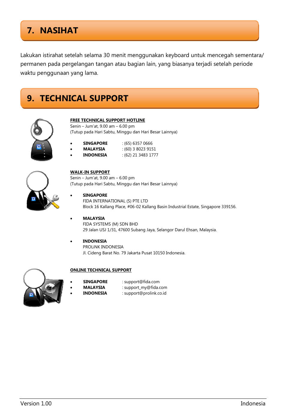 Technical support 7. nasihat | PROLiNK PKM3809U User Manual | Page 4 / 4