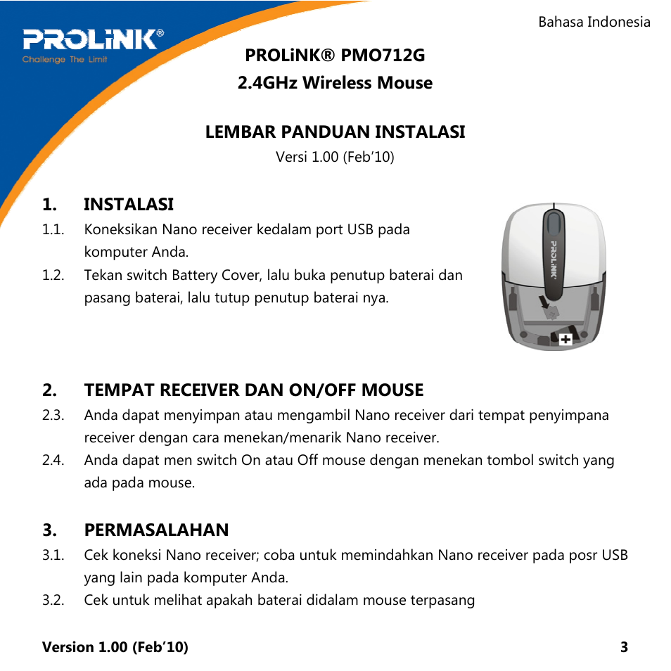 PROLiNK PMO712G User Manual | Page 3 / 4