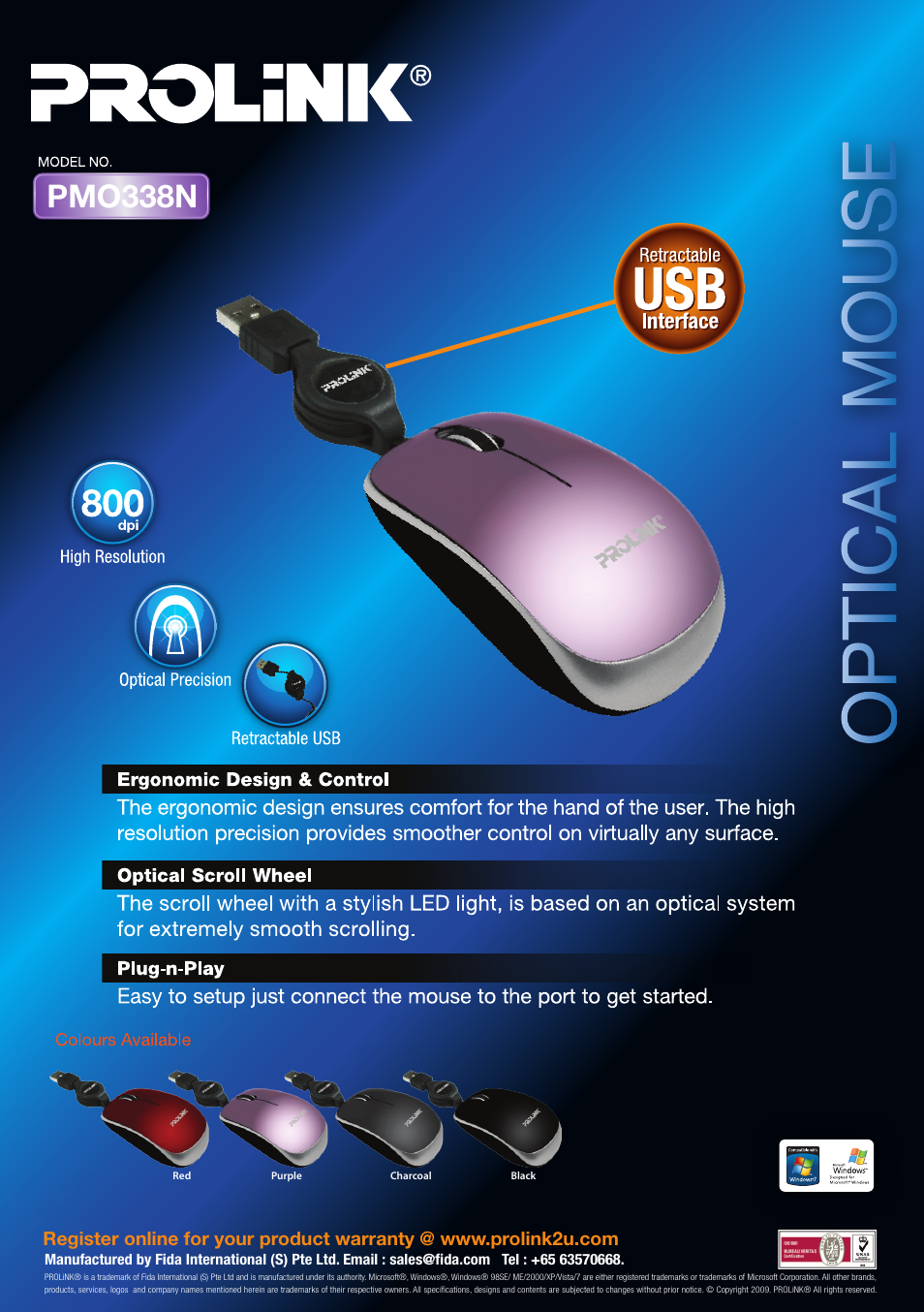 PROLiNK PMO338N User Manual | 1 page