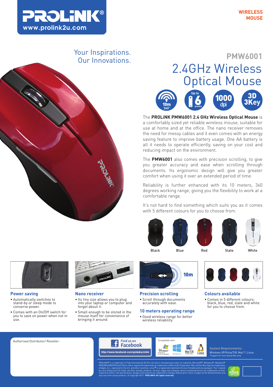 PROLiNK PMW6001 User Manual | 1 page