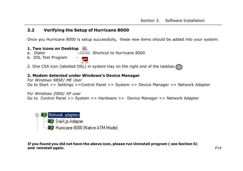 PROLiNK HURRICANE 8000 ADSL MODEM User Manual | Page 17 / 30