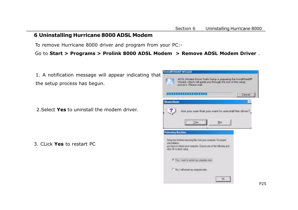 PROLiNK HURRICANE 8000 ADSL MODEM User Manual | Page 28 / 30