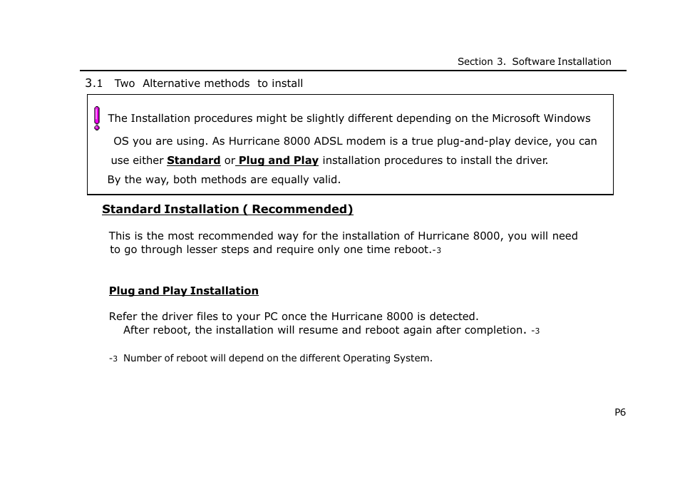 PROLiNK HURRICANE 8000 ADSL MODEM User Manual | Page 9 / 30