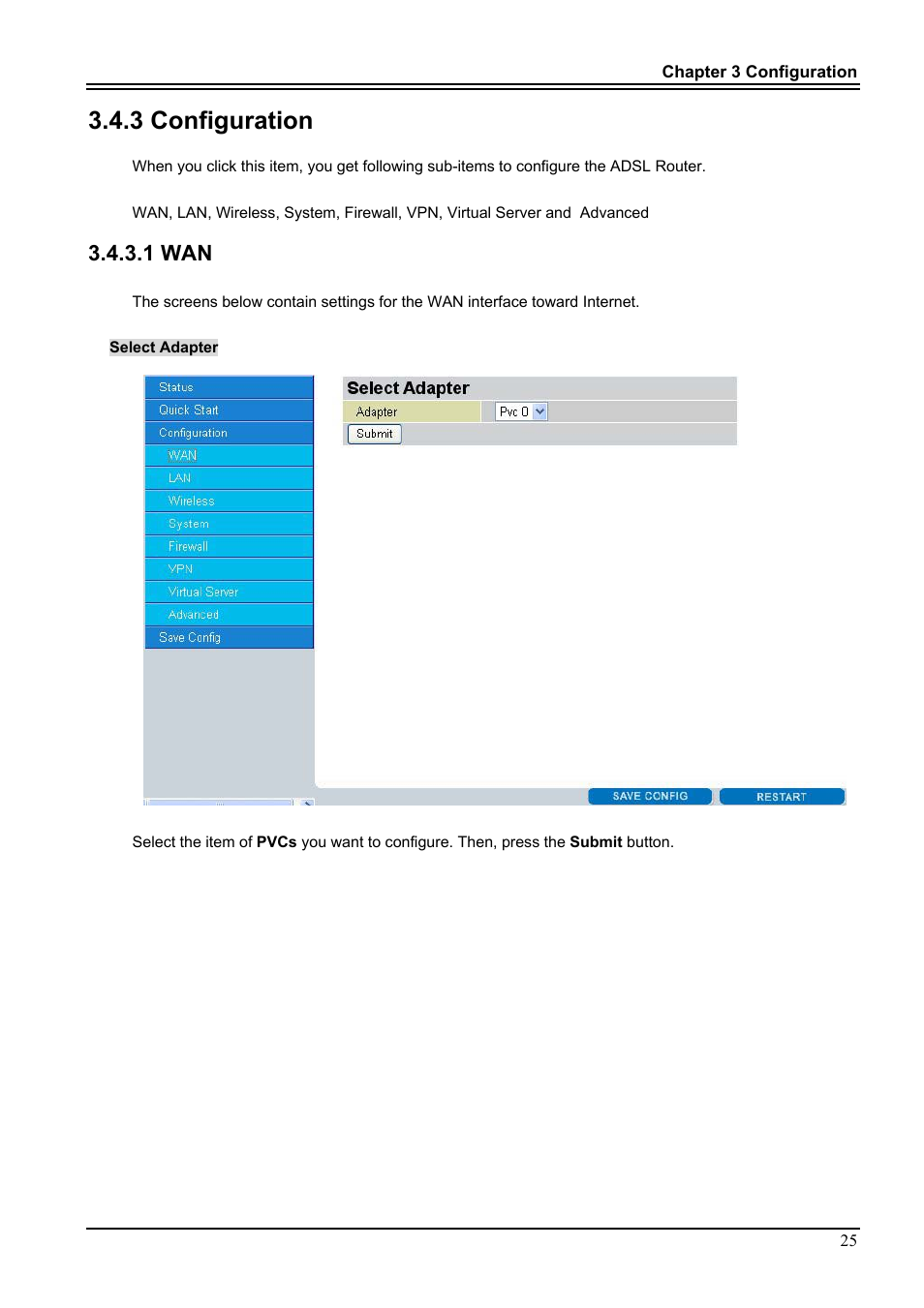 3 configuration, 1 wan | PROLiNK Hurricane 9000G User Manual | Page 29 / 62
