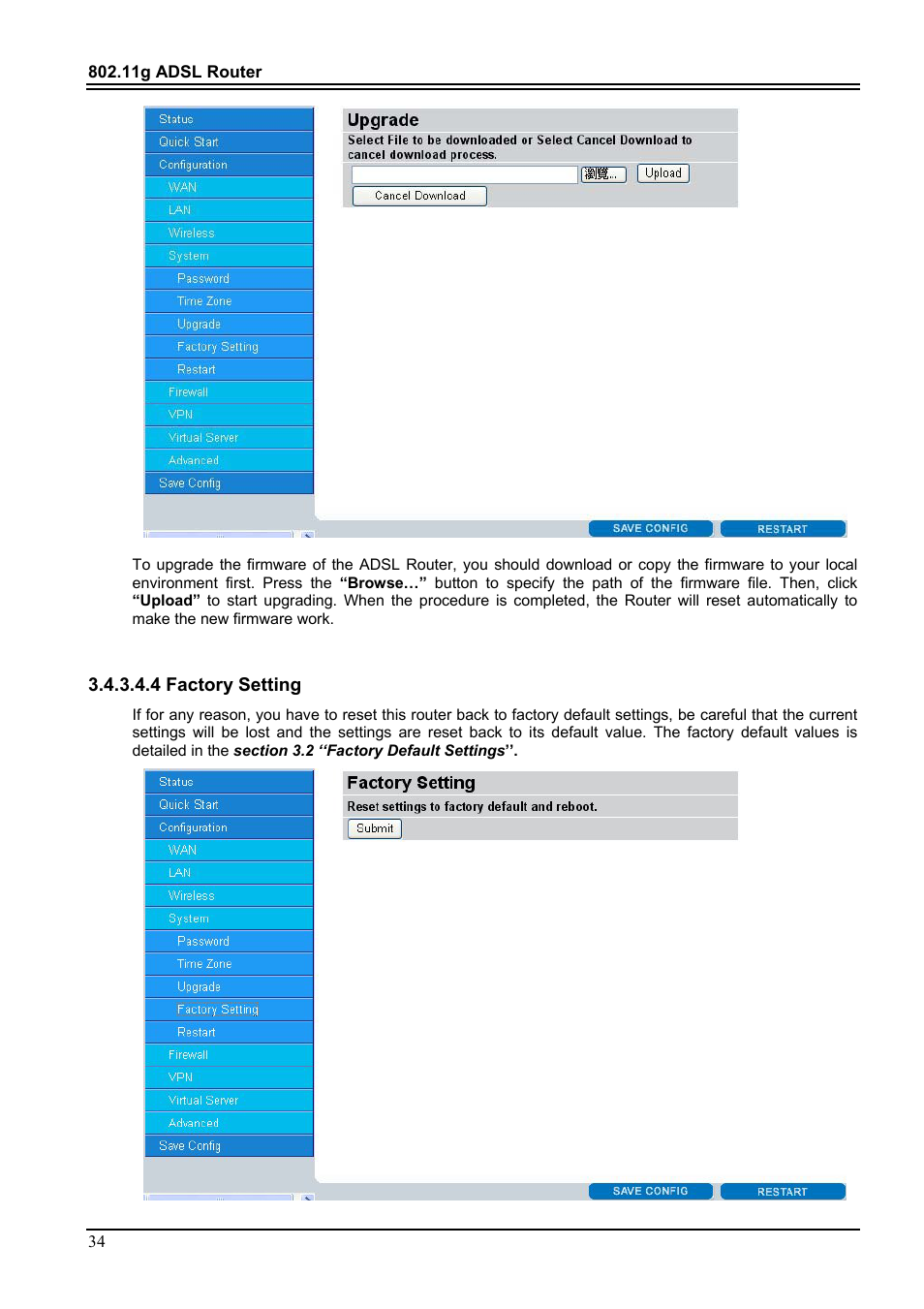 4 factory setting | PROLiNK Hurricane 9000G User Manual | Page 38 / 62