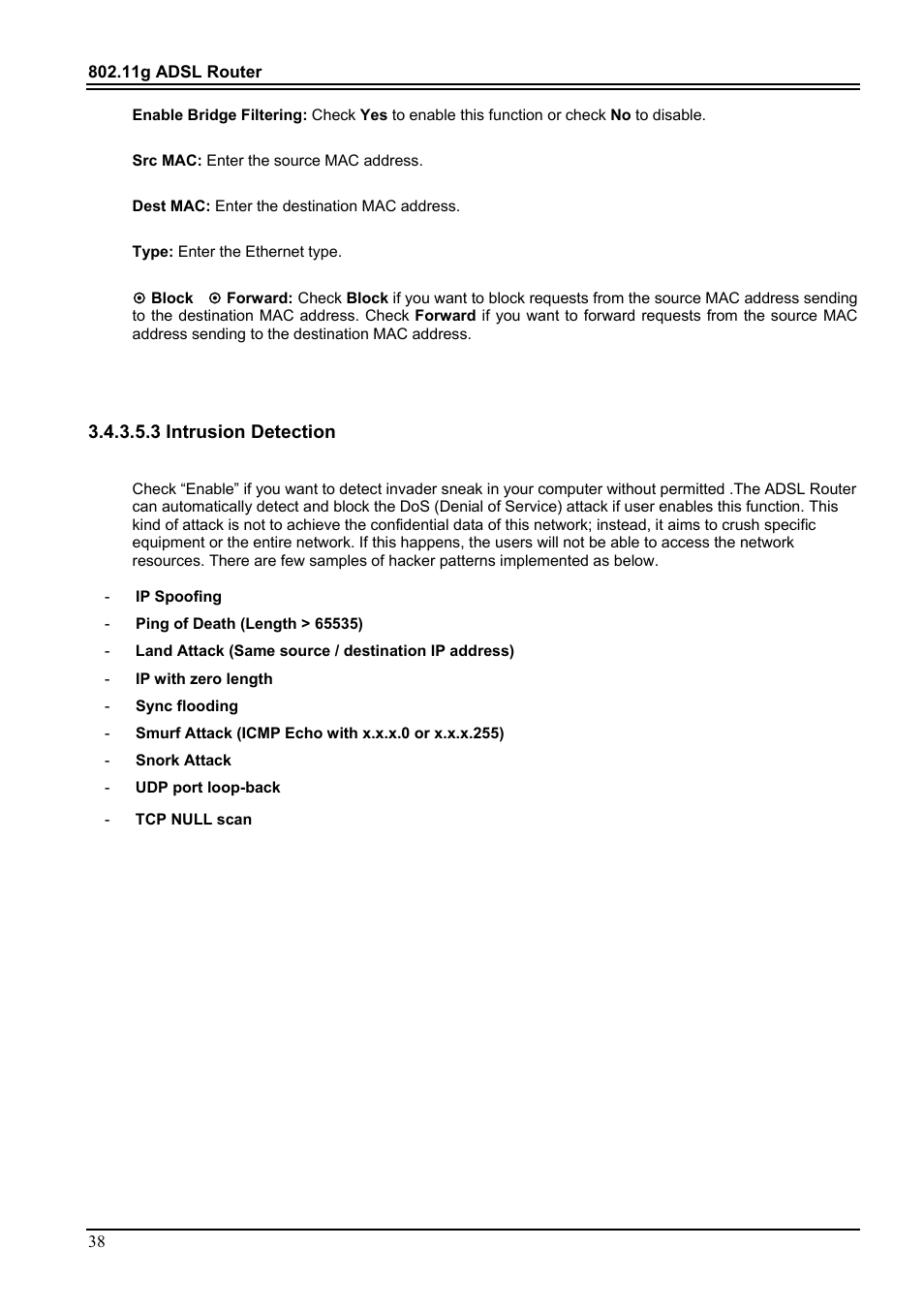 3 intrusion detection | PROLiNK Hurricane 9000G User Manual | Page 42 / 62