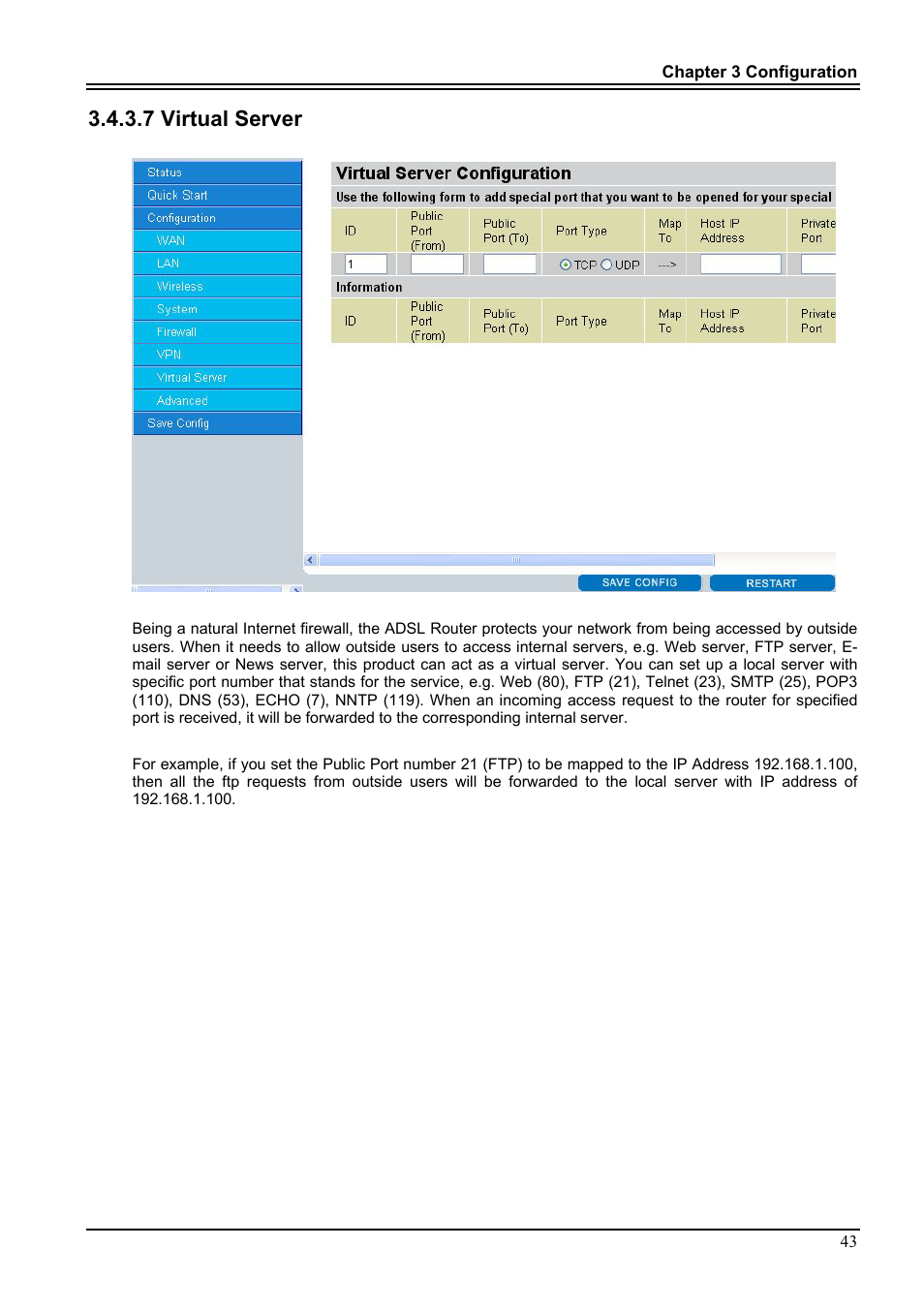 7 virtual server | PROLiNK Hurricane 9000G User Manual | Page 47 / 62