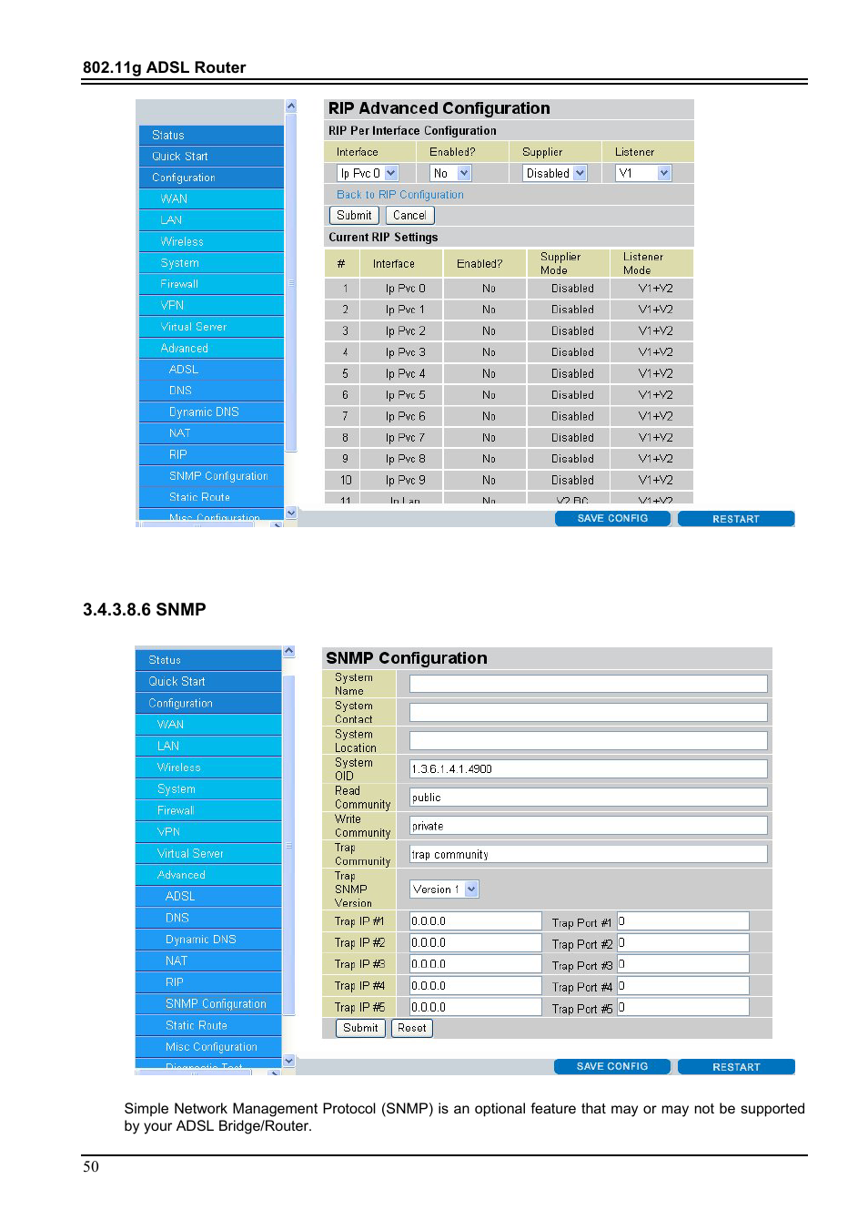 6 snmp | PROLiNK Hurricane 9000G User Manual | Page 54 / 62
