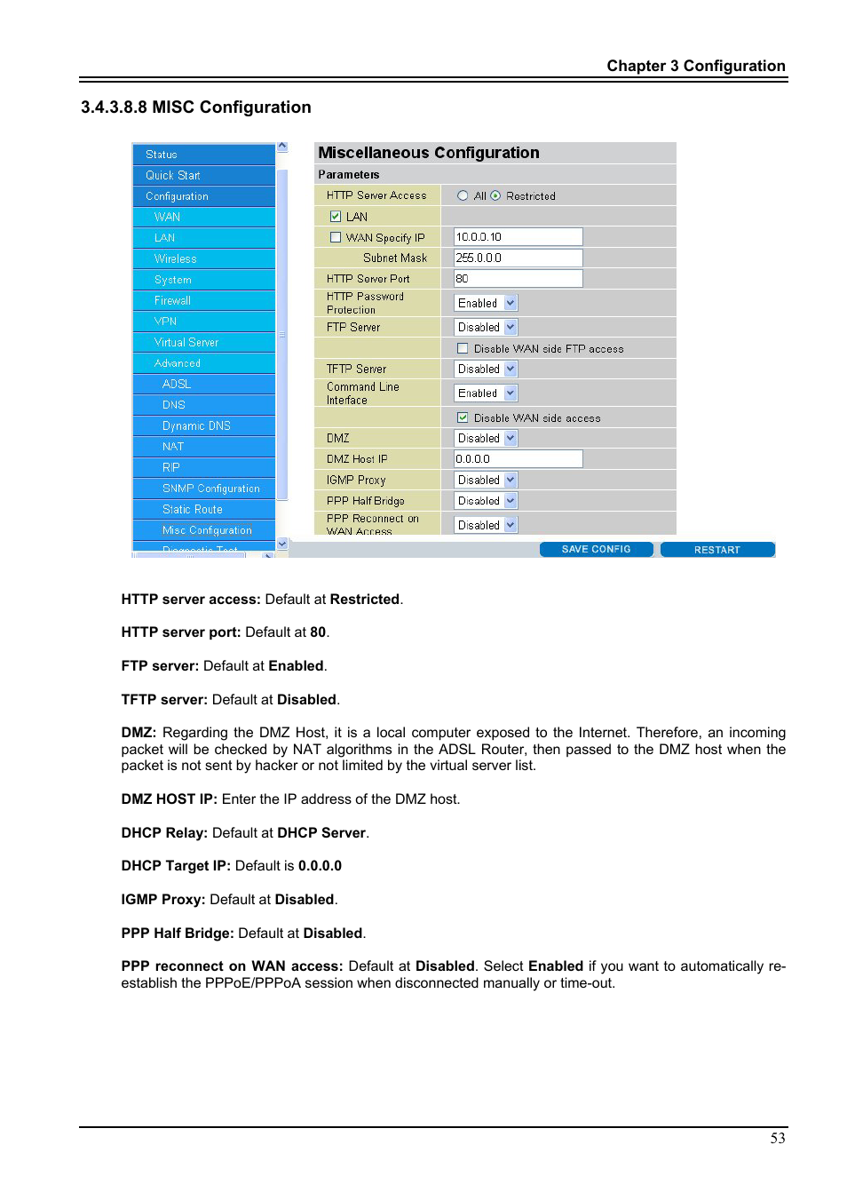8 misc configuration | PROLiNK Hurricane 9000G User Manual | Page 57 / 62