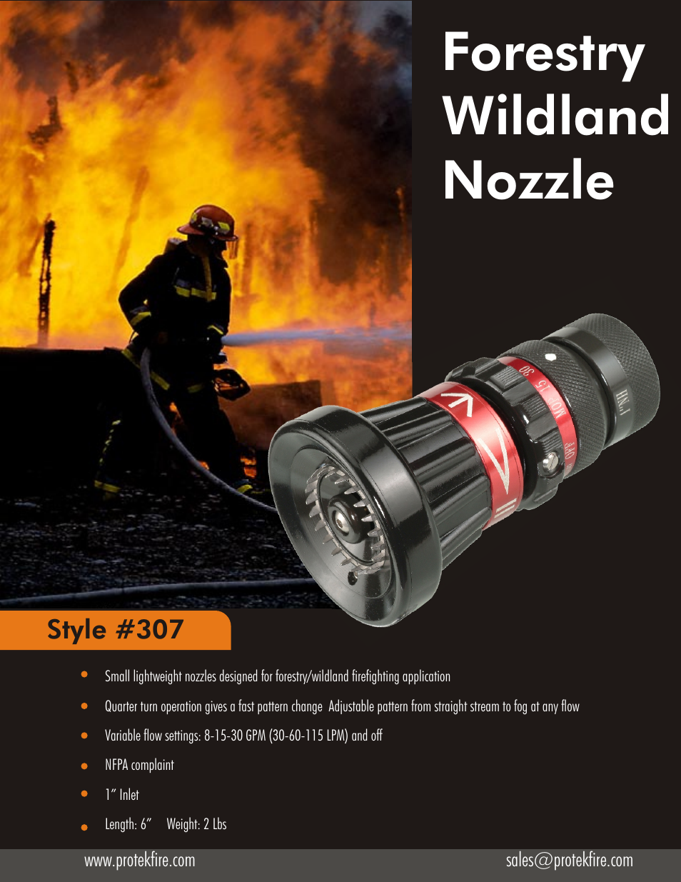 Protek 307 Wildland_Forestry Nozzle User Manual | 1 page