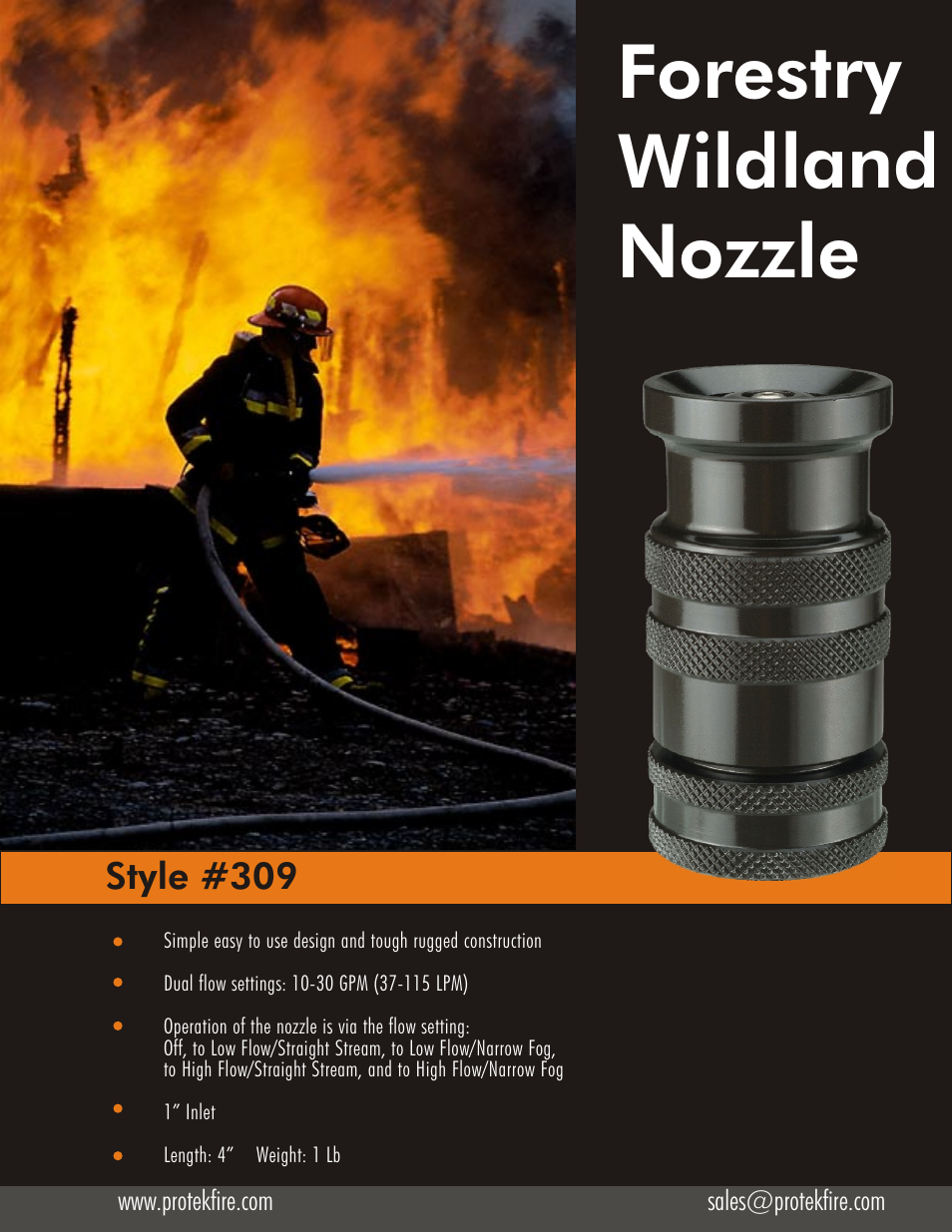 Protek 309 Wildland_Forestry Nozzle User Manual | 1 page