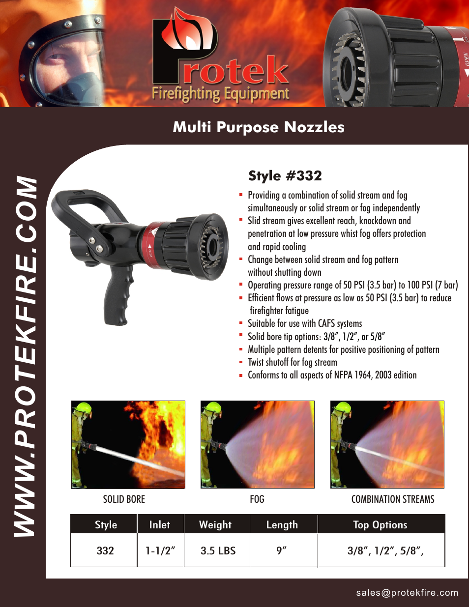 Protek 332 Multi-Purpose Nozzle User Manual | 2 pages