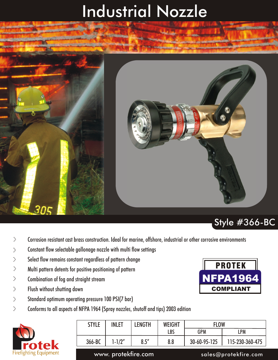 Protek 366-bc Selectable Gallonage Bronze Construction User Manual | 2 pages