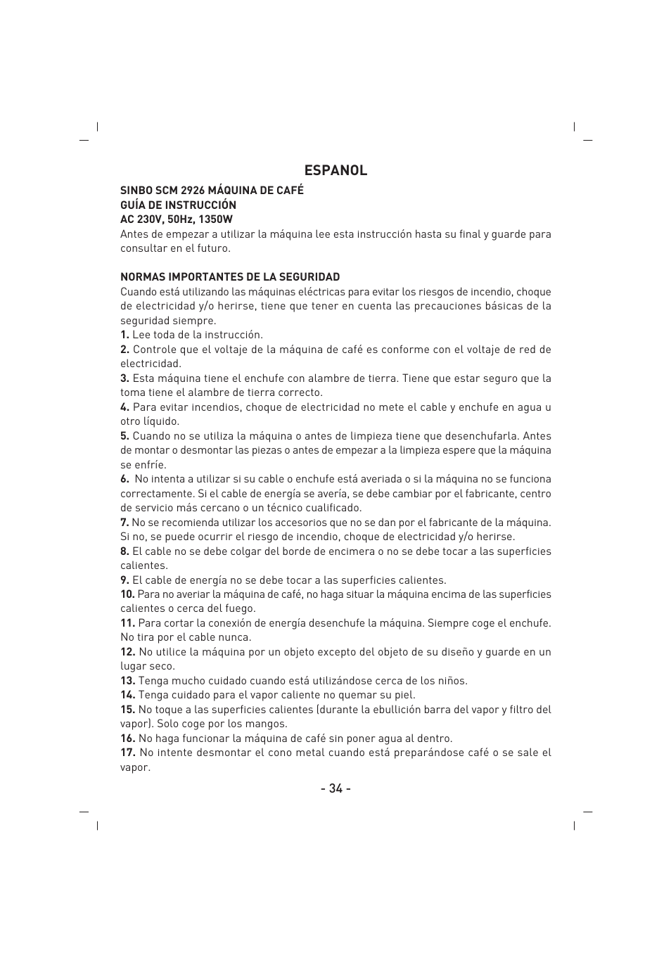 SINBO SCM 2926 User Manual | Page 35 / 69