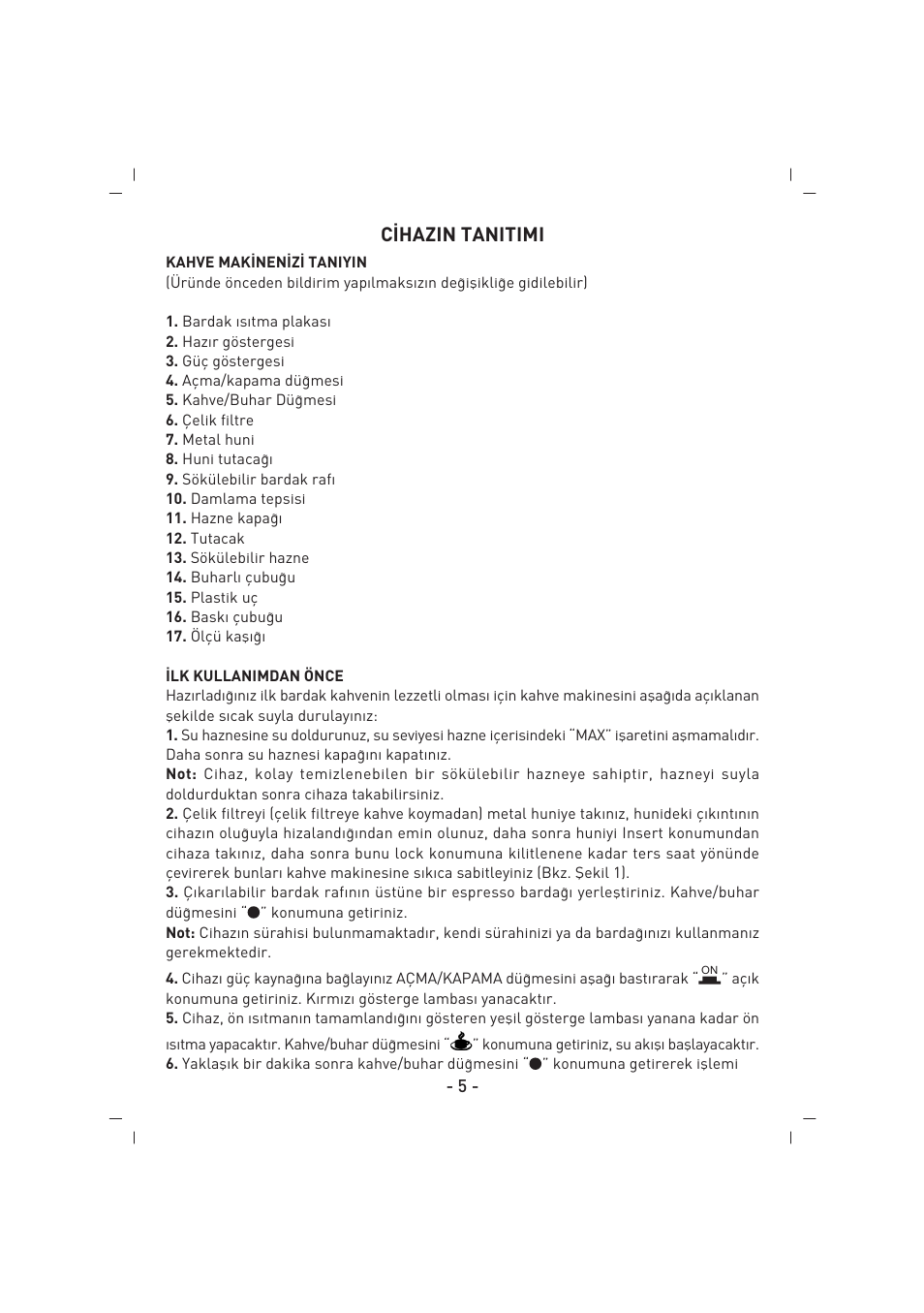 C‹hazin tanitimi | SINBO SCM 2926 User Manual | Page 6 / 69