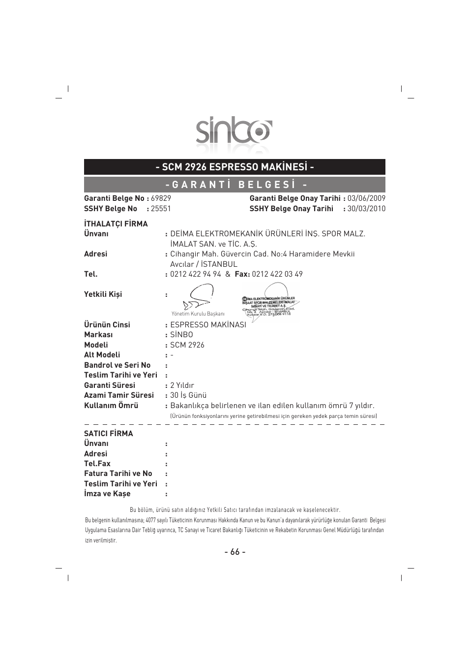 SINBO SCM 2926 User Manual | Page 67 / 69