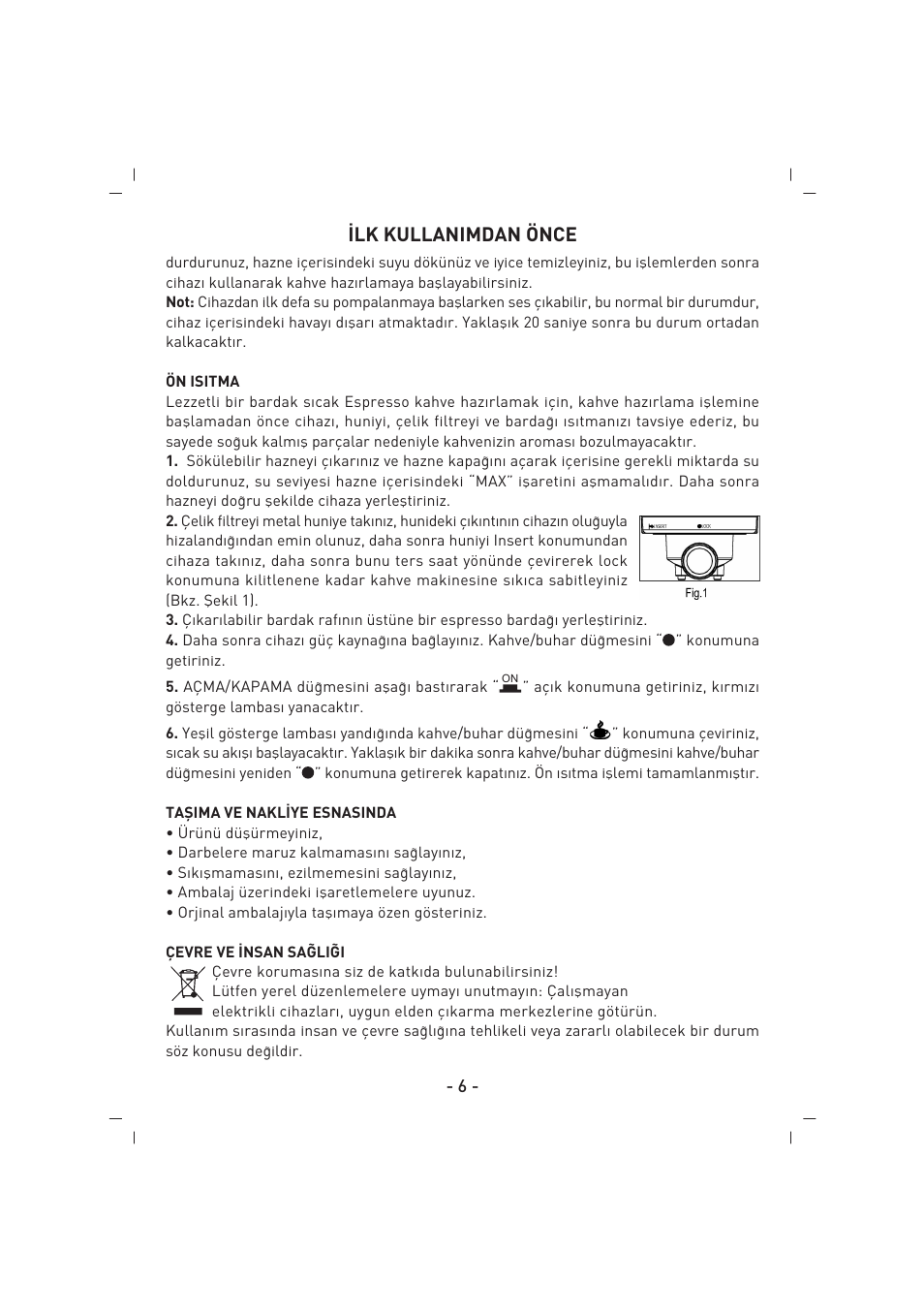 Lk kullanimdan önce | SINBO SCM 2926 User Manual | Page 7 / 69