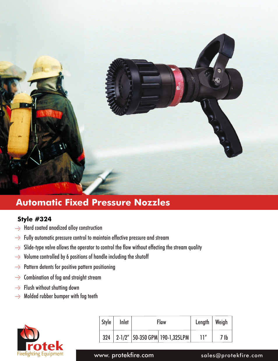 Protek 324 2.5 Automatic Nozzle User Manual | 1 page