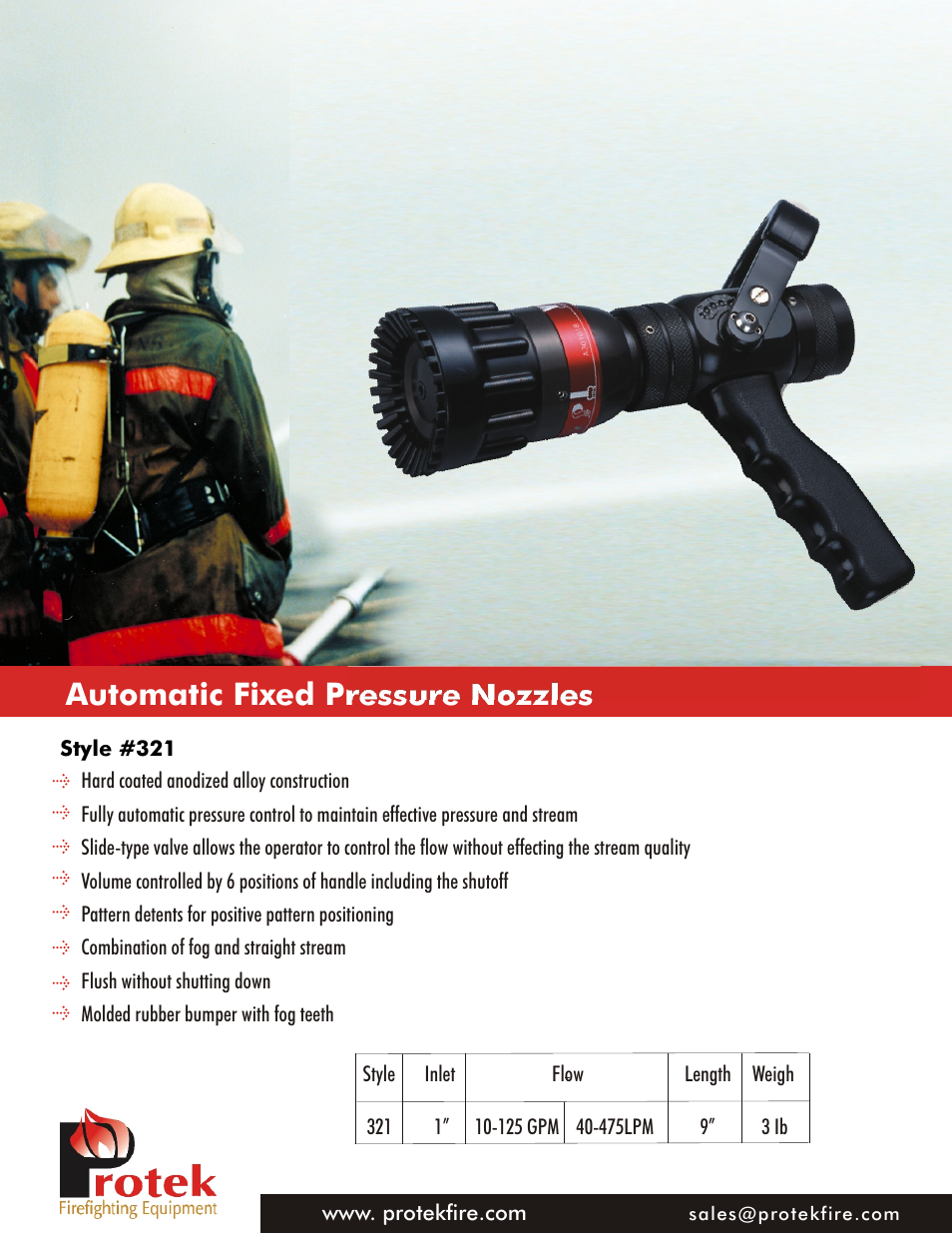 Protek 321 1 Automatic Nozzle User Manual | 1 page